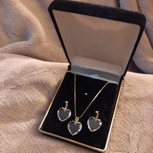 Adorable crystal heart set